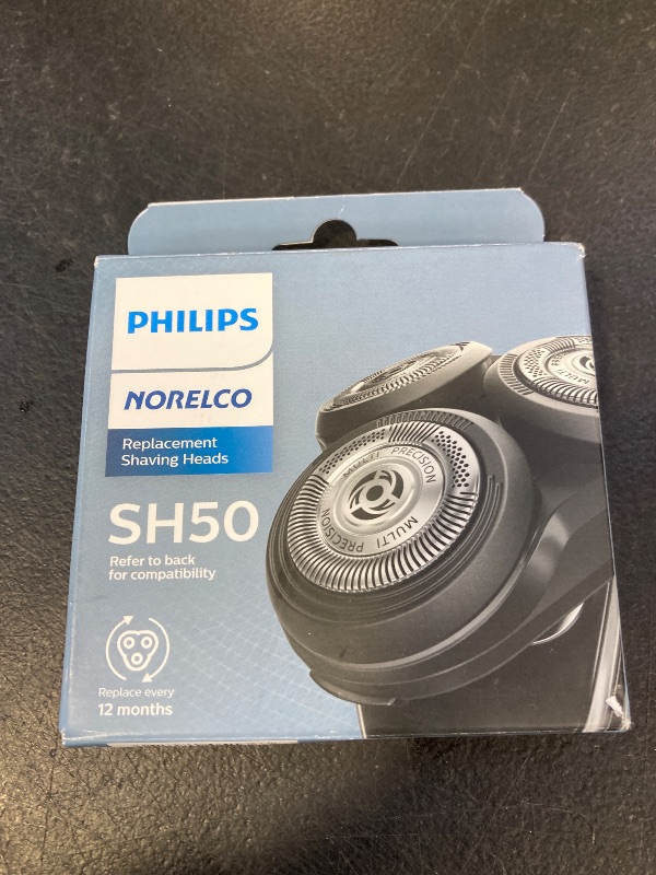 Photo 1 of Philips Norelco SH50/52 Shaving Heads, Compatible with Philips Shavers Series 5000 and 6000, Powerful Performance, Self-Sharpening, 3 Pieces, Model SH50/52 Replaces Model HQ9/50, HQ56/50 and RQ11/50