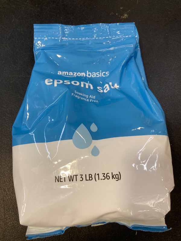 Photo 1 of Amazon Basics Epsom Salt Soak, Magnesium Sulfate USP, 3 Pound, 1-Pack