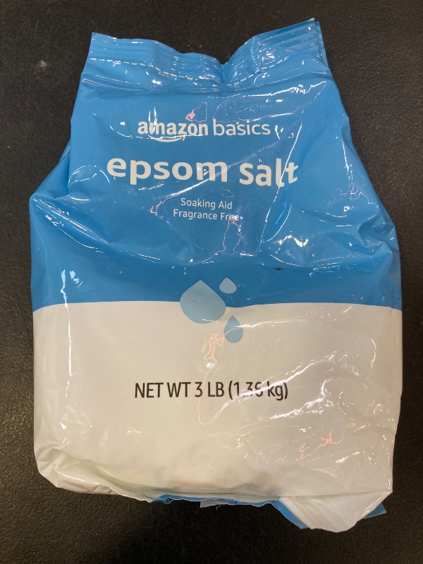 Photo 1 of Amazon Basics Epsom Salt Soak, Magnesium Sulfate USP, 3 Pound, 1-Pack
