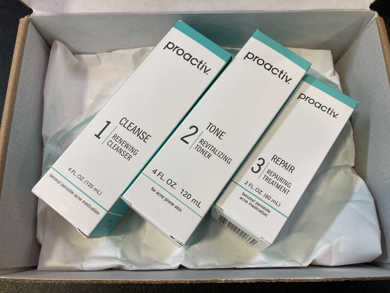 Photo 1 of Proactiv 3 Step Acne Treatment - Benzoyl Peroxide Face Wash, Repairing Acne Spot Treatment for Face And Body, Exfoliating Toner - 60 Day Complete Acne Skin Care Kit