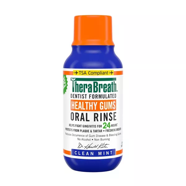Photo 1 of TheraBreath Healthy Gums Mouthwash Antigingivitis - Clean Mint (2 Pack) travel size