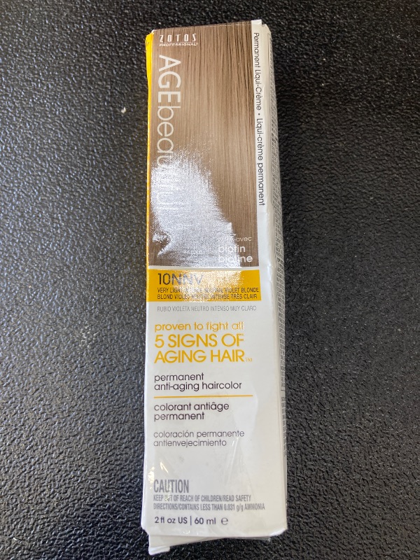 Photo 1 of AGE beautiful Permanent Hair Color Dye Liqui Creme | 100% Gray Coverage | Anti-Aging Haircolor | Biotin for Thicker, Fuller Hair | Salon Coloring | 10NNV Very Light Intense Neutral Violet Blonde