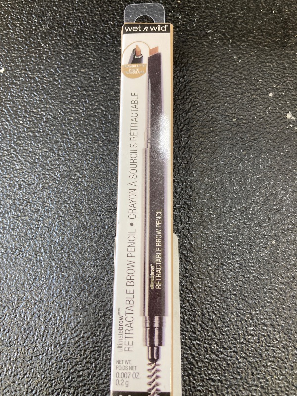 Photo 1 of wet n wild Ultimate Eyebrow Retractable Definer Pencil, Taupe, Dual-Sided Brow Brush, Fine Tip, Shapes, Defines, Fills Brow Makeup
