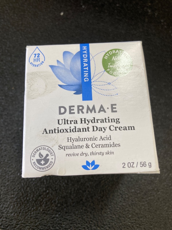 Photo 1 of Derma E Ultra Hydrating Antioxidant Day Cream – Face Moisturizer with Hyaluronic Acid, Squalane, and Ceramides to Smooth and Nourish, Hydrating Face Moisturizer for Sensitive Skin, 2 Fl Oz