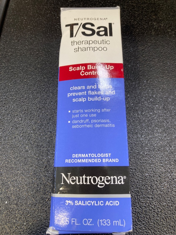 Photo 1 of Neutrogena T/Sal Therapeutic Scalp Shampoo for Scalp Build-Up Control with 3% Salicylic Acid, Scalp Treatment for Dandruff, Scalp Psoriasis & Seborrheic Dermatitis Relief, 4.5 fl. oz