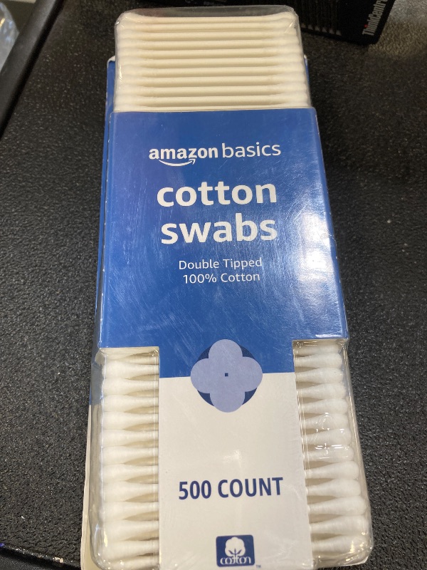 Photo 1 of Amazon Basics Cotton Swabs for Personal Hygiene and Baby Care, 500 Count, 1 Pack