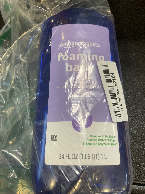 Photo 1 of Amazon Basics Lavender Scented Foaming Bath with Essential Oil, 34 Fluid Ounce
