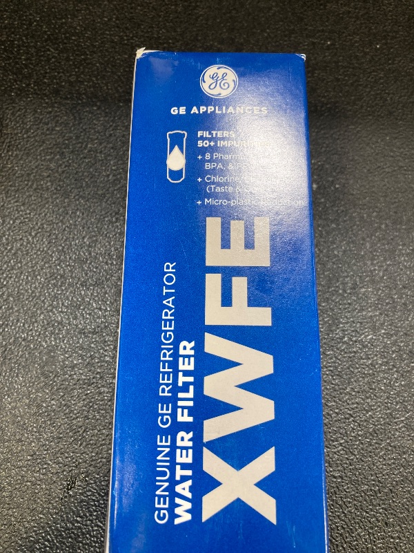 Photo 1 of GE XWFE Refrigerator Water Filter, Genuine Replacement Filter, Certified to Reduce Lead, Sulfur, and 50+ Other Impurities, Replace Every 6 Months for Best Results, Pack of 1