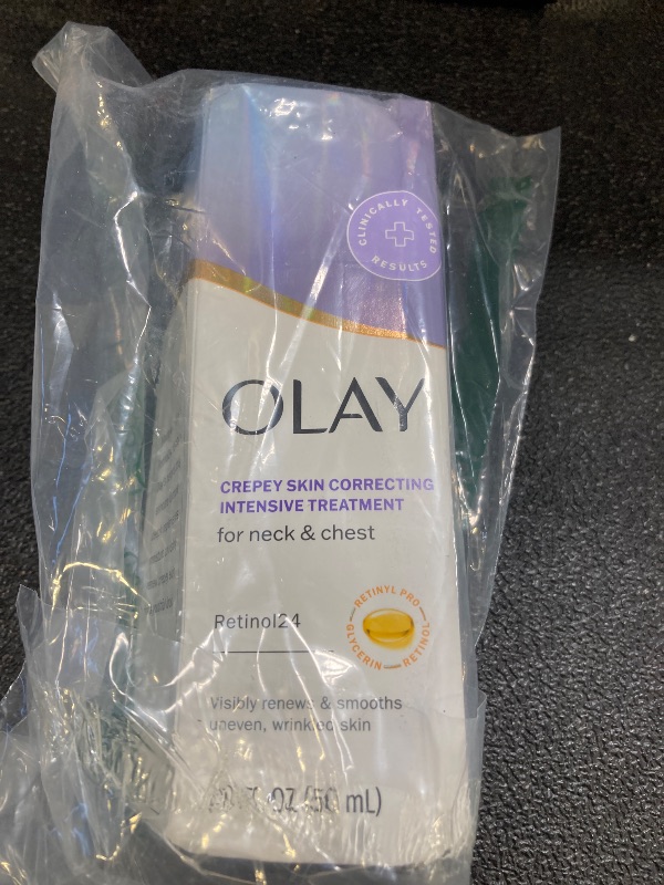 Photo 1 of Olay Treatment Cream Intensive Crepey Skin Correcting for Neck & Chest with Retinol24, Vitamin B3 Complex, Deeply Hydrates, Renews & Smoothes Skin, 1.7 fl oz