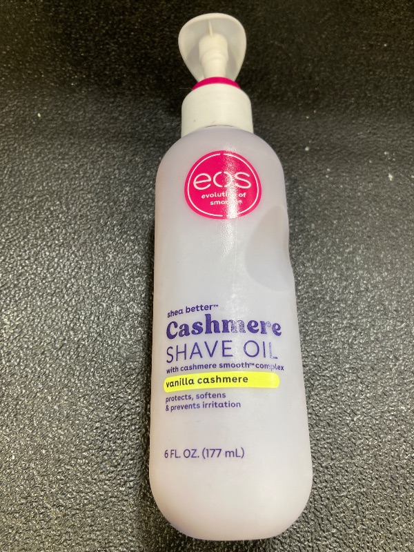 Photo 1 of eos Cashmere Skin Collection Shave Oil, Vanilla Cashmere, Soothing and Moisturizing, Prevents Irritation and Razor Burn, Entire Bikini Area-Approved, 6 fl oz Packaging May Vary