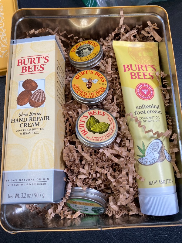 Photo 1 of Burt's Bees Gifts Ideas - Classics Set, 6 Products in Giftable Tin – Cuticle Cream, Hand Salve, Lip Balm, Res-Q Ointment, Hand Repair and Foot Cream