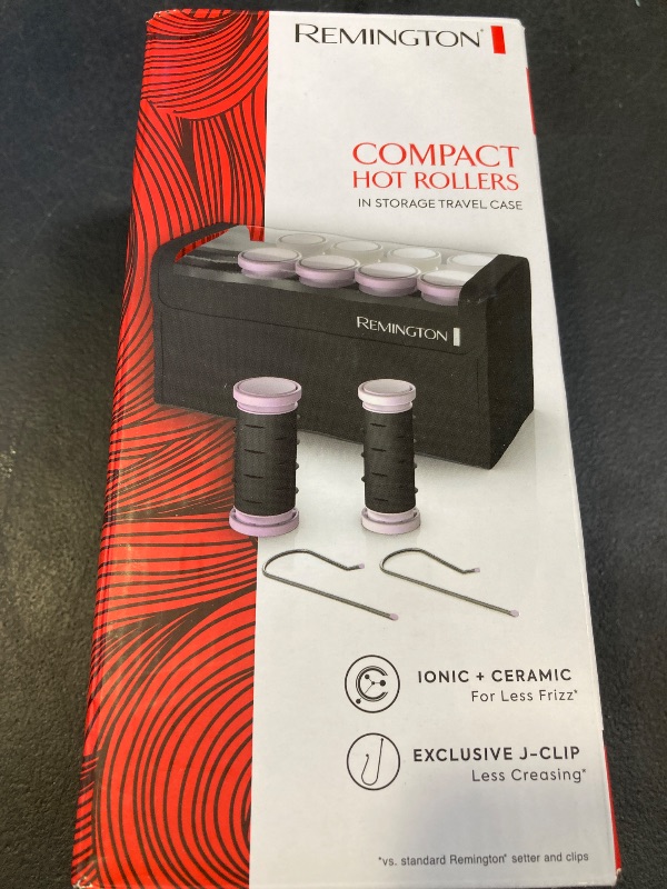 Photo 1 of Remington Compact Ceramic Dual Voltage Hot Rollers for Long and Short Hair, Hair Setters, Hair Curlers, 1-1 ¼" Purple/Black, 10 Piece Set