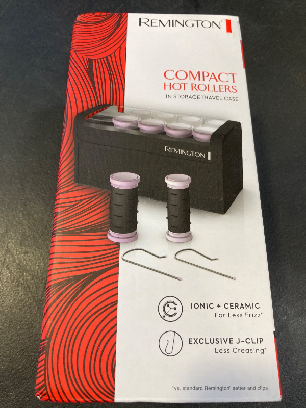 Photo 1 of Remington Compact Ceramic Dual Voltage Hot Rollers for Long and Short Hair, Hair Setters, Hair Curlers, 1-1 ¼" Purple/Black, 10 Piece Set