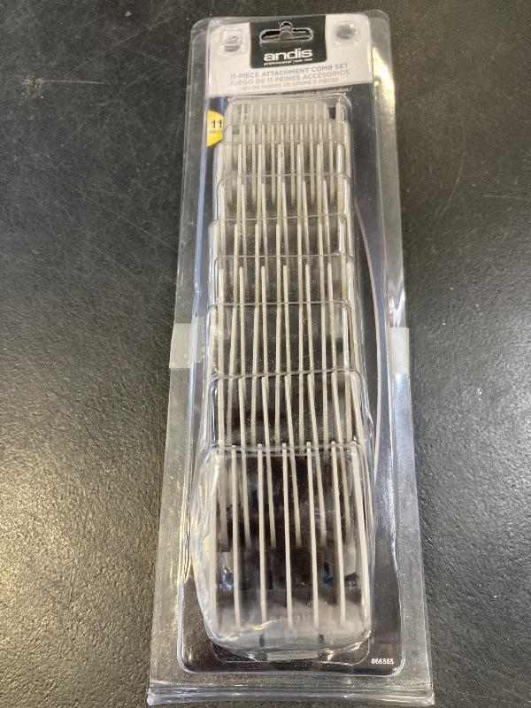 Photo 1 of Andis Snap-On Blade Attachment Combs - Suitable for Hair Clipper Trimmer, Professional Use, Easy Clean, Long-Lasting - Sizes, 0", 0.5", 1", 1.5", 2", 3", 4", 5", 6", 7", 8" - 11/Piece Set, Gray