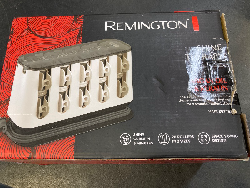 Photo 1 of Remington Shine Therapy Argan Oil & Keratin Treated Hot Rollers Set, Professional Hair Curlers for Setting All Hair Lengths from Short and Medium to Long