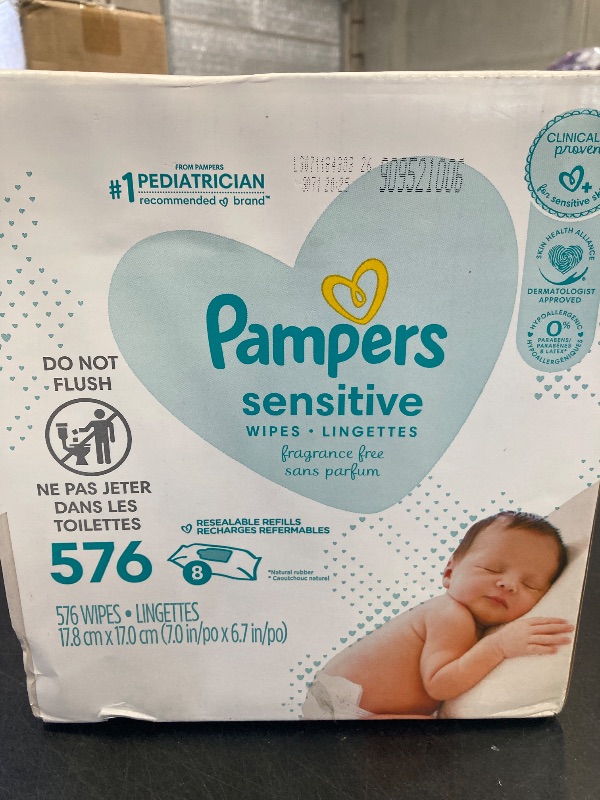 Photo 1 of pampers sensitive baby wipes 576 Count