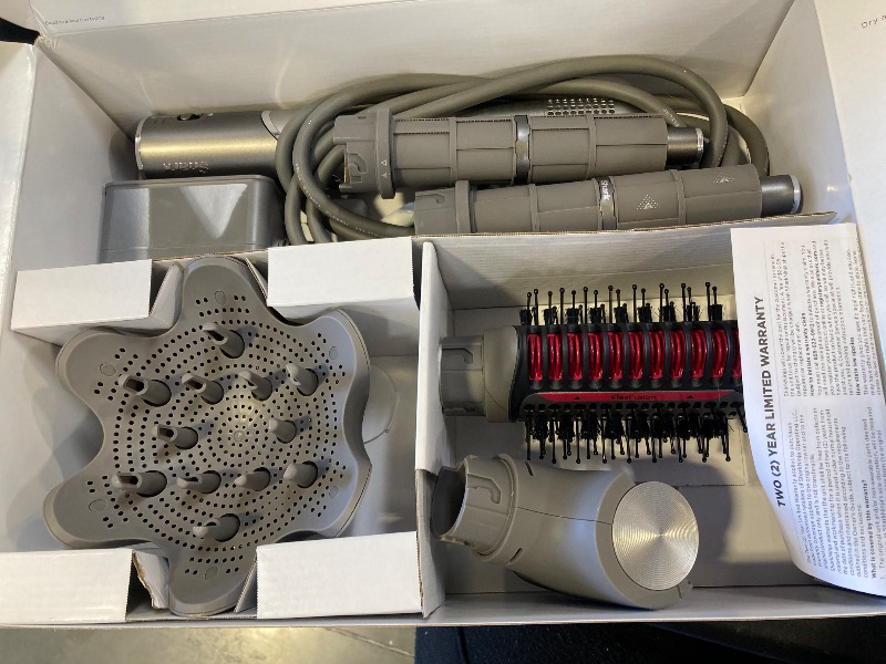 Photo 1 of Shark FlexFusion Hair Dryer with Fusion Hair Brush, Diffuser, Ceramic Air Styler with Auto-Wrap Hair Curlers, Ceramic Plates, Metallic Mist HD642