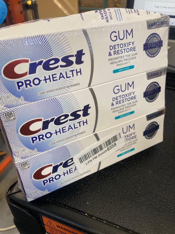 Photo 1 of Crest Pro-Health Gum Detoxify and Restore Deep Clean Toothpaste, 4.6 Ounce (Pack of 3), Anticavity, Antibacterial Flouride Toothpaste, Clinically Proven, Gum and Enamel Protection