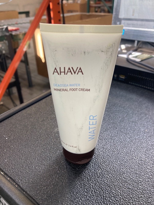 Photo 1 of AHAVA Dead Sea Water Mineral Foot Cream - Nourishes & Hydrates Dry Soles, Prevents Cracks & Irritations, with Witch Hazel Leaf, Osmoter blend, Jojoba, Avocado, Sweet Almond & Wheat Germ Oil, 3.4 Fl.Oz