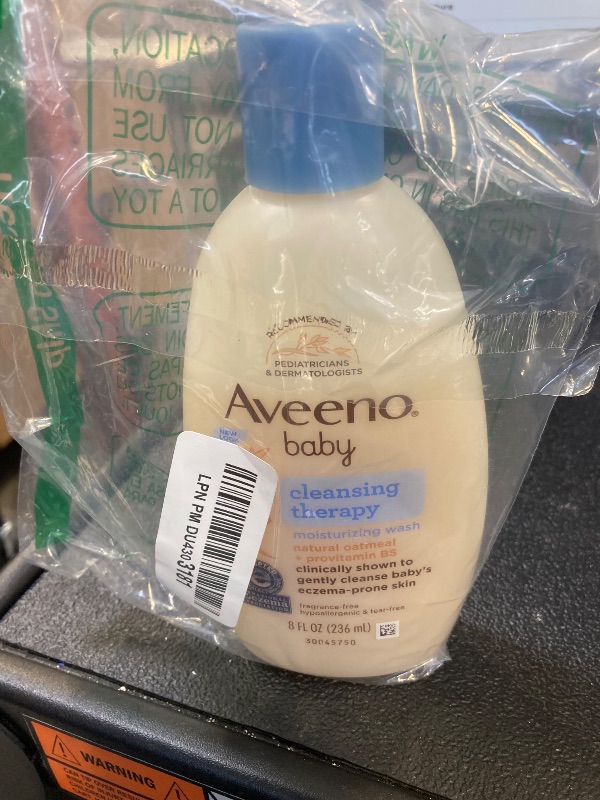 Photo 1 of Aveeno Baby Cleansing Therapy Moisturizing Baby Body Wash with Natural Oatmeal & ProVitamin B5, Gentle Tear-Free Baby Bath Wash for Sensitive & Eczema-Prone Skin, Hypoallergenic, 8 oz