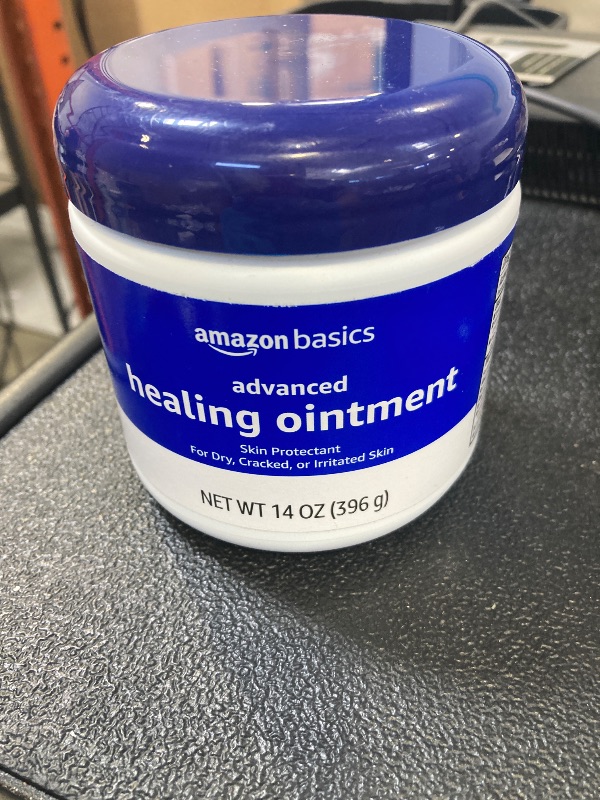 Photo 1 of Amazon Basics Healing Ointment & Skin Protectant for Dry & Cracked Skin and Chapped Lips, Fragrance Free, 14 Oz (Pack of 1)