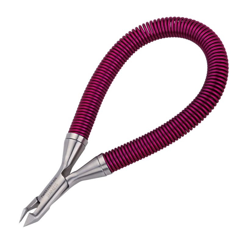 Photo 1 of Tweezerman Grip & Snip Spiral Spring Cuticle Nipper Assorted Colors, Blue/Pink, 2.5 x 1 x 6"