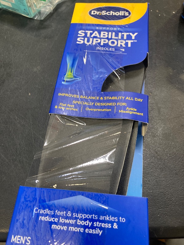 Photo 1 of Dr. Scholl's Stability Support Insoles, Flat Feet & Overpronation Low Arch Support, Improves Balance & Stability, Motion Control, Trim Inserts to Fit Shoes, Men's Size 8-14