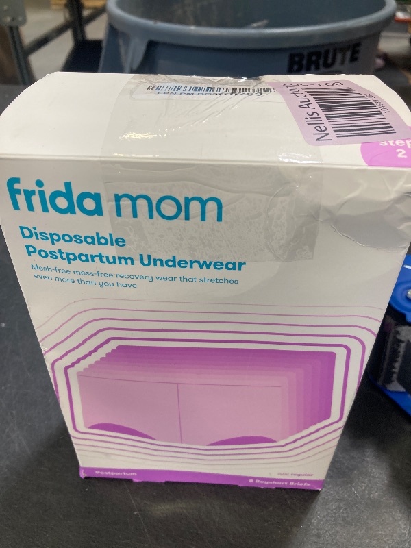 Photo 1 of Frida Mom Women's Postpartum Underwear, Disposable Boyshort Underwear, Seamless with Stretchy Support, Postpartum Essentials, Size Regular (Waist 28"-42" Stretched), 8 Count, Grey