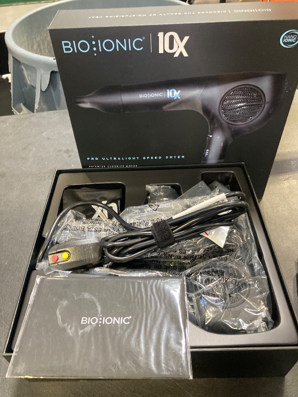 Photo 1 of Bio Ionic 10X UltraLight Speed Hair Dryer, Blow Dryer with Adjustable Heat & Speed, Professional Hair Styling Tool for Fast, Frizz-Free Hairstyles, 1800W EcoDrive Brushless Motor