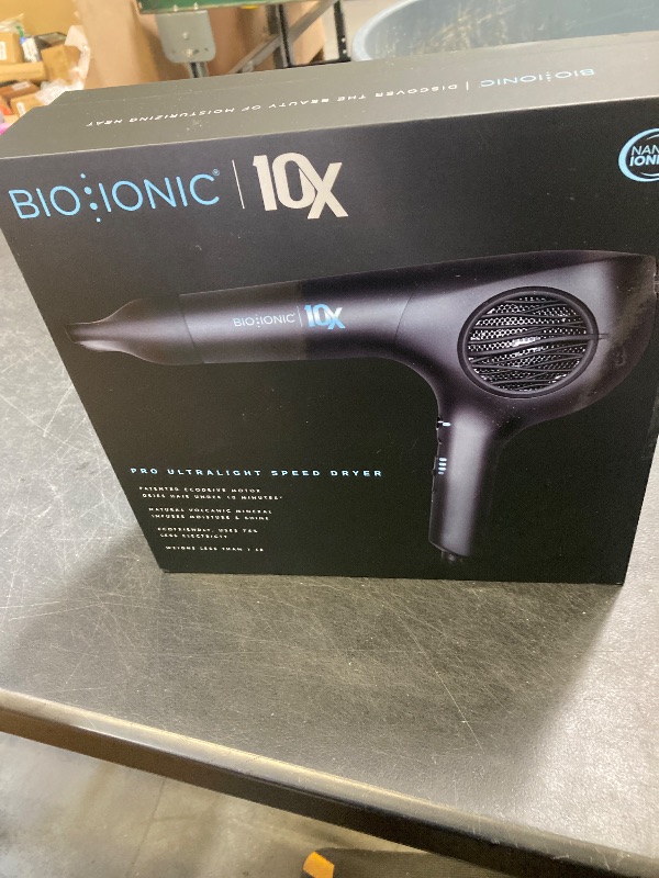 Photo 1 of Bio Ionic 10X UltraLight Speed Hair Dryer, Blow Dryer with Adjustable Heat & Speed, Professional Hair Styling Tool for Fast, Frizz-Free Hairstyles, 1800W EcoDrive Brushless Motor