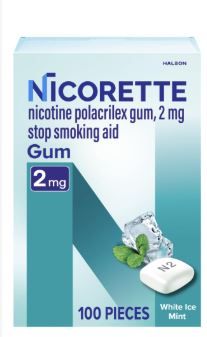 Photo 1 of Nicorette Nicotine Gum Stop Smoking Aid, 2 mg, White Ice Mint Flavor - 100 Count
Exp 08/2027