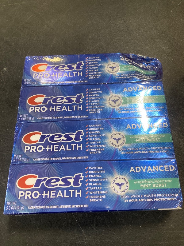 Photo 1 of Crest Pro-Health Advanced Antibacterial Protection Toothpaste - Pack of 4, 5 Oz Tubes