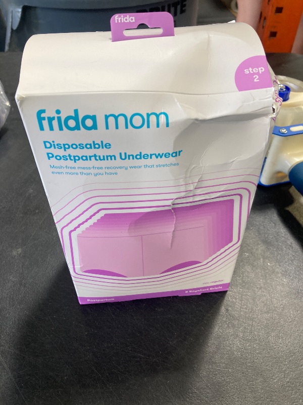 Photo 1 of Frida Mom Women's Postpartum Underwear, Disposable Boyshort Underwear, Seamless with Stretchy Support, Postpartum Essentials, Size Regular (Waist 28"-42" Stretched), 8 Count, Grey