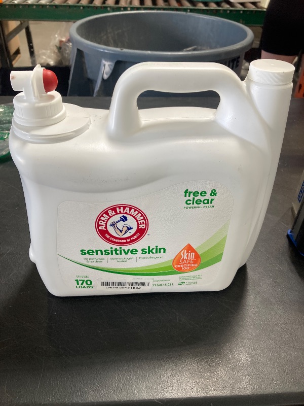 Photo 1 of ARM & HAMMER Sensitive Skin Free Clear, 170 Loads Liquid Laundry Detergent, 170 Fl oz