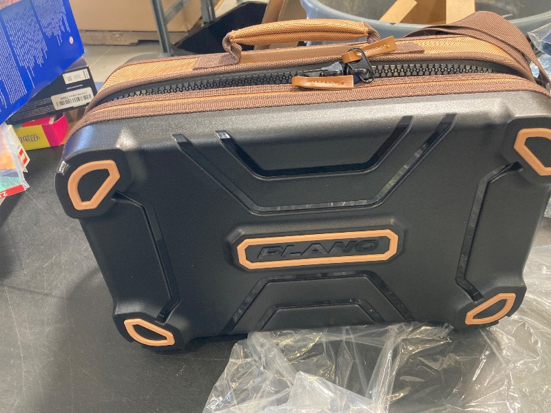 Photo 1 of Plano Guide Series Tackle Bag | Premium Tackle Storage with No Slip Base and Included stows, Khaki with Brown and Black Trim