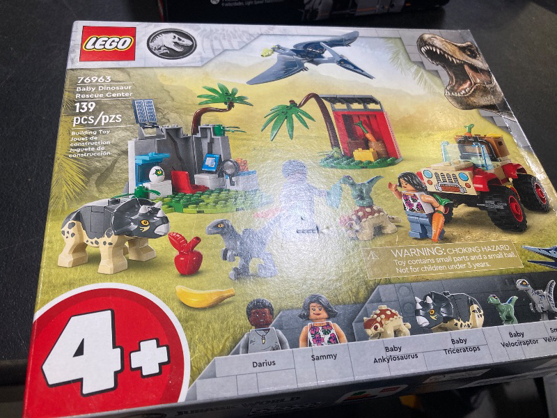 Photo 1 of LEGO Jurassic World Baby Dinosaur Rescue Center, Building Set for Kids with a Toy Car and 5 Dinosaur Figures Including a Triceratops and Velociraptor, Dinosaur Toy for Boys and Girls Ages 4+