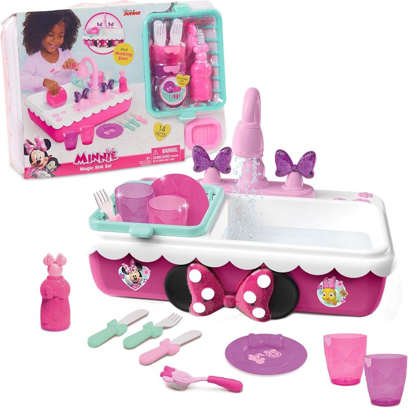 Photo 1 of Minnie's Happy Helpers Magic Sink Set, Pretend Play Working Sink, Kids Toys for Ages 3 Up by Just Play