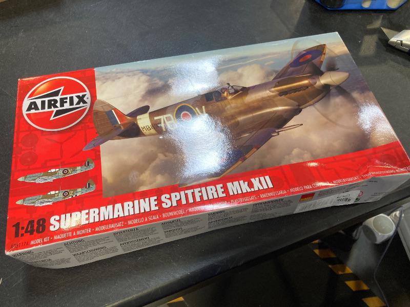 Photo 1 of Airfix Model Set - A05117A Supermarine Spitfire Mk.XII Model Building Kit - Plastic Model Plane Kits for Adults & Children 8+, Set includes Sprues & Decals - 1:48 Scale Model
