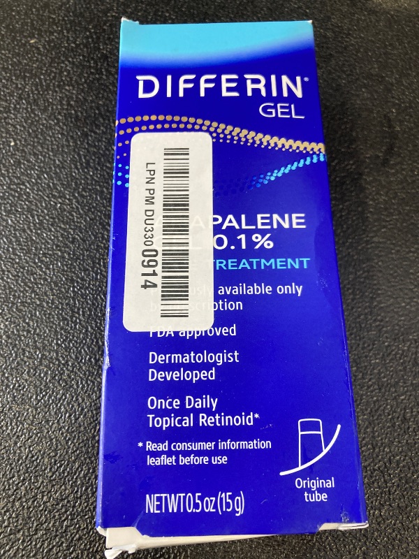 Photo 1 of Differin Acne Treatment Gel, 30 Day Supply, Retinoid Treatment for Face with 0.1% Adapalene, Gentle Skin Care for Acne Prone Sensitive Skin, 15g Tube (Packaging May Vary)