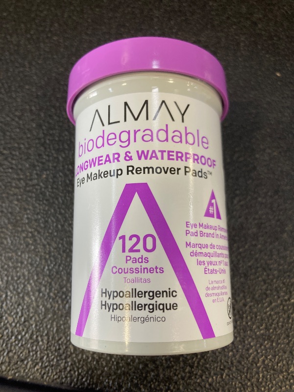 Photo 1 of Almay Biodegradable Makeup Remover Pads, Longwear & Waterproof, Hypoallergenic, Fragrance-Free, Dermatologist & Ophthalmologist Tested, 120 count