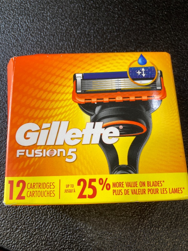 Photo 1 of Gillette Fusion5 Razor Refills for Men, 12ct Cartridges, Lubrication Strip, Precision Trimmer for Men, 5-Bladed Refill Blades for Close Shave