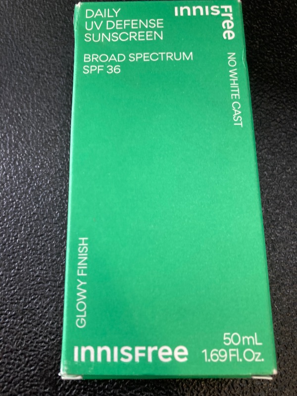 Photo 1 of innisfree Daily UV Defense Sunscreen Broad Spectrum SPF 36, Invisible Korean Sunscreen for Face with No White Cast (Packaging May Vary)