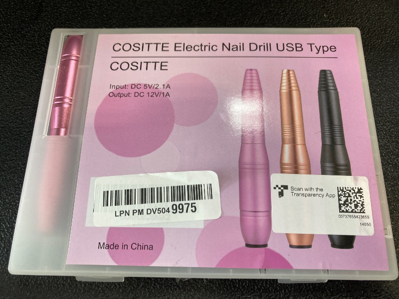 Photo 1 of COSITTE Electric Nail Drill, USB Electric Nail Drill Machine for Acrylic Nail Kit, Portable Electric Nail File Polishing Tool Manicure Pedicure Kit Efile Nail Supplies for Home Salon, Pink