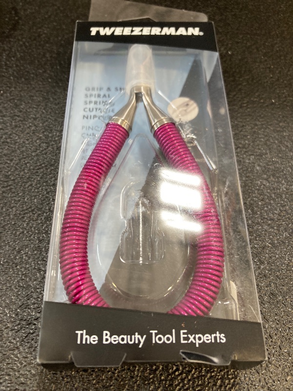 Photo 1 of Tweezerman Grip & Snip Spiral Spring Cuticle Nipper Assorted Colors, Blue/Pink, 2.5 x 1 x 6"