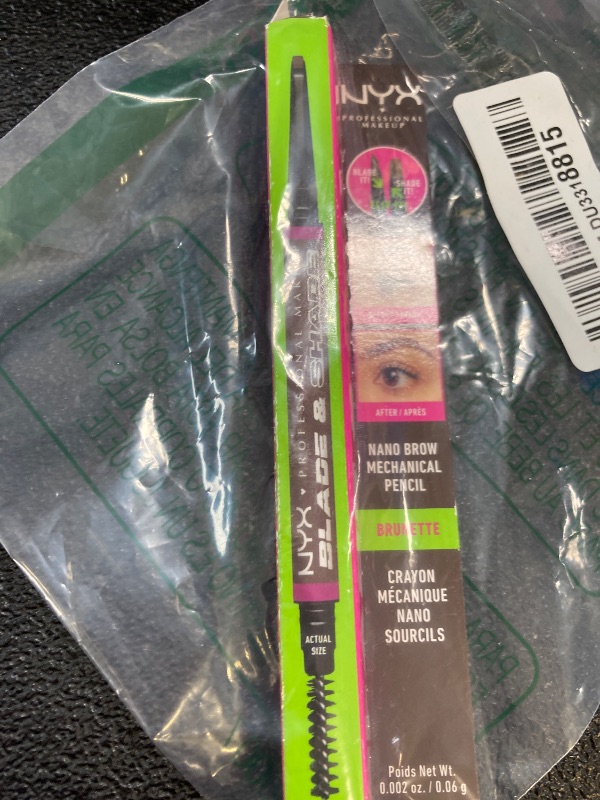 Photo 1 of NYX PROFESSIONAL MAKEUP Blade & Shade Brow Pencil, Nano Mechanical Eyebrow Pencil, Up to 16HR Make Up Wear - Brunette