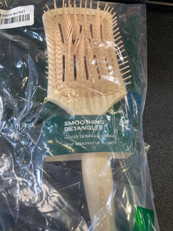 Photo 1 of EcoTools Smoothing Detangler Hairbrush, Brush For Wet Or Dry Hair, Pain-Free Detangling, Style & Smooth Hair, Heat Resistant Brush, Renewable Bamboo & Flexible Bristles, Vegan & Cruelty-Free, 1 Count