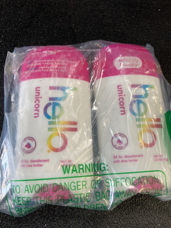 Photo 1 of hello Unicorn Aluminum Free Deodorant for Women, Girls, Safe for Kids, Dermatologically tested, Natural Fragrance, 2 Pack
