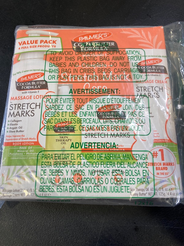 Photo 1 of Palmer's Cocoa Butter Formula Pregnancy Skin Care Kit for Stretch Marks and Scars, Dermatologist Approved, Gift for Mom to Be, 4 Piece Full Size Set