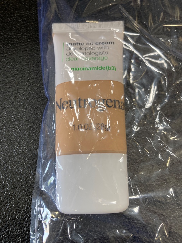 Photo 1 of Neutrogena Clear Coverage Flawless Matte CC Cream, Full-Coverage Color Correcting Cream Face Makeup with Niacinamide (b3), Hypoallergenic, Oil Free & Fragrance Free, Porcelain, 1 oz