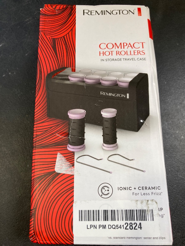 Photo 1 of Remington Compact Ceramic Dual Voltage Hot Rollers for Long and Short Hair, Hair Setters, Hair Curlers, 1-1 ¼" Purple/Black, 10 Piece Set